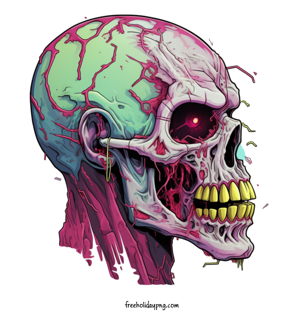 Transparent Halloween Zombie skull gore for Zombie for Halloween