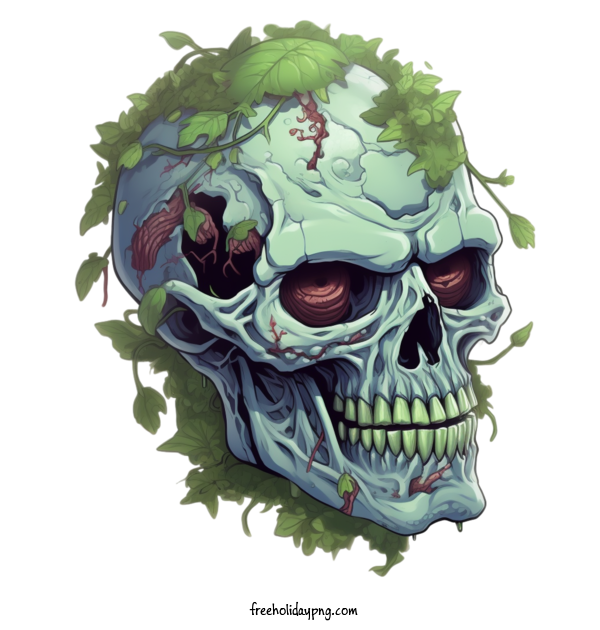 Transparent Halloween Zombie skull human skull for Zombie for Halloween