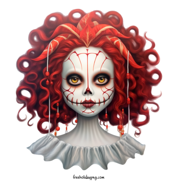 Transparent Day of the Dead Skelita Calaveras clown doll for Skelita Calaveras for Day Of The Dead