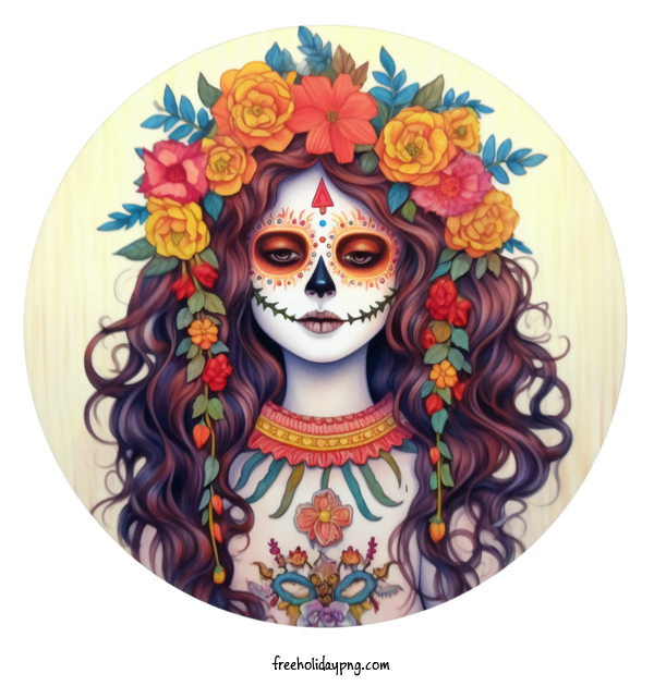 Transparent Day of the Dead Skelita Calaveras Day of the Dead Sugar Skull for Skelita Calaveras for Day Of The Dead