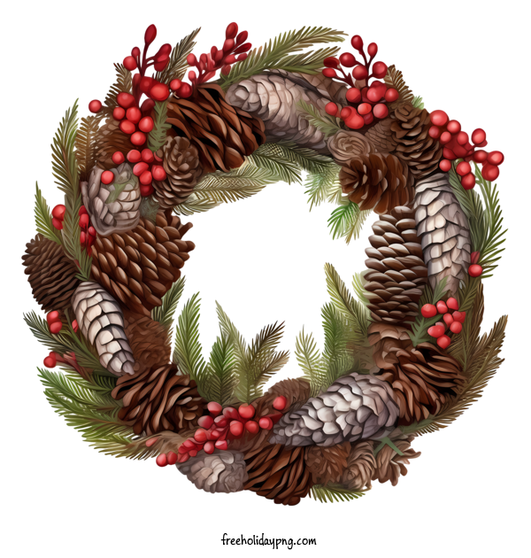 Transparent Christmas Christmas Wreath wreath pinecones for Christmas Wreath for Christmas