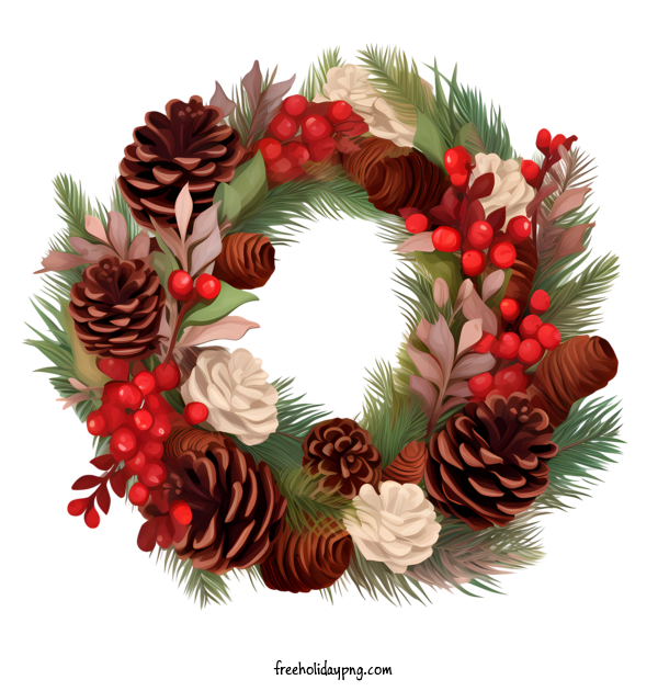 Transparent Christmas Christmas Wreath pinecone wreath for Christmas Wreath for Christmas