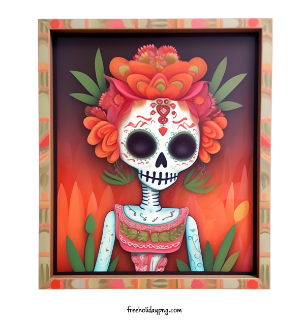 Transparent Day of the Dead Skelita Calaveras sugar skull day of the dead for Skelita Calaveras for Day Of The Dead