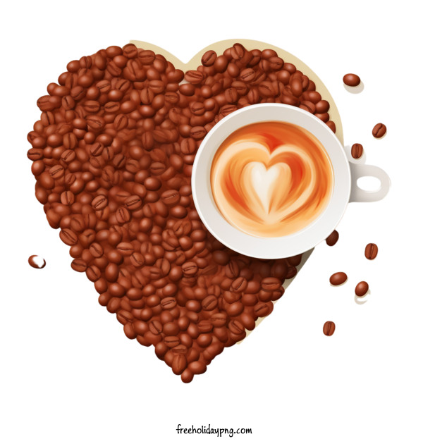 Transparent Coffee Day International Coffee Day coffee beans heart shape for International Coffee Day for Coffee Day