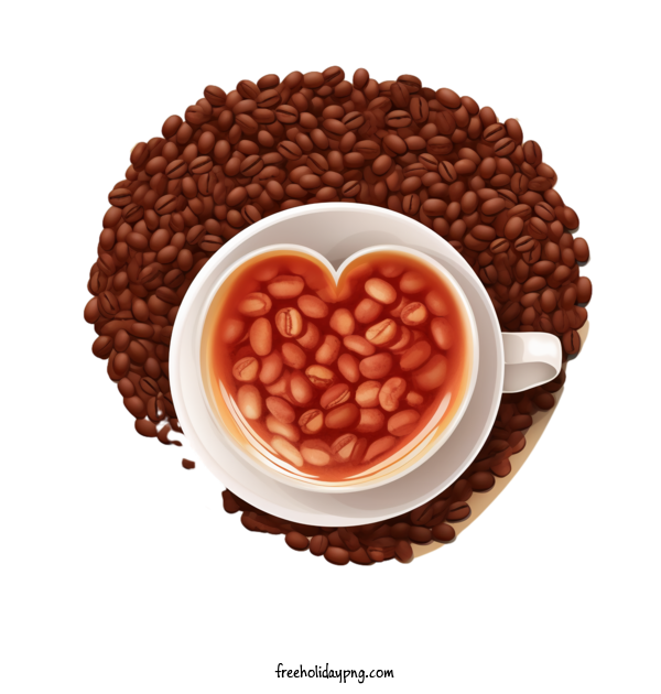 Transparent Coffee Day International Coffee Day baked beans heart shape for International Coffee Day for Coffee Day