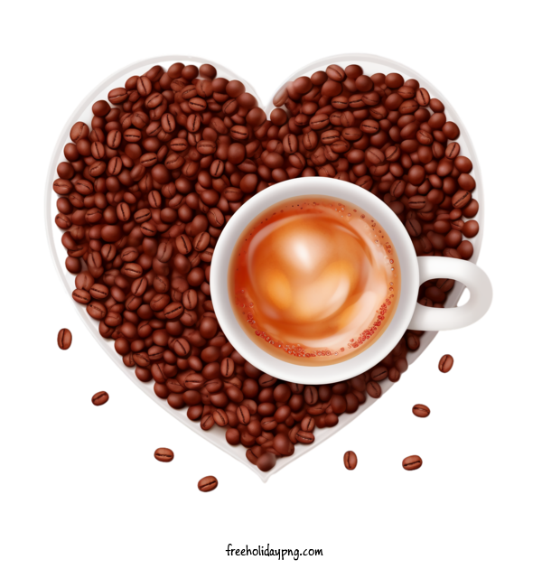 Transparent Coffee Day International Coffee Day heart coffee beans for International Coffee Day for Coffee Day