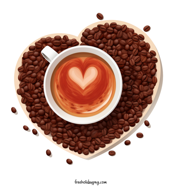 Transparent Coffee Day International Coffee Day heart coffee beans for International Coffee Day for Coffee Day
