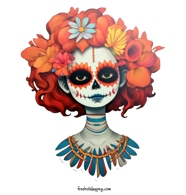 Transparent Day of the Dead Skelita Calaveras day of the dead skull face for Skelita Calaveras for Day Of The Dead