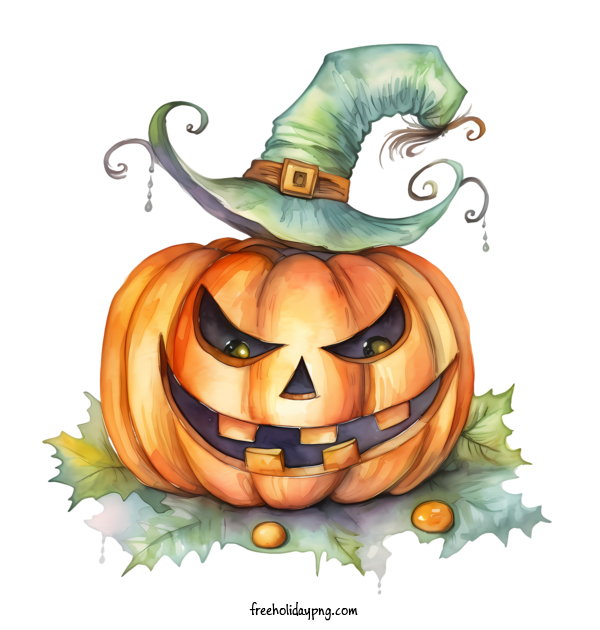 Transparent Halloween Jack O Lantern pumpkin witch for Jack O Lantern for Halloween