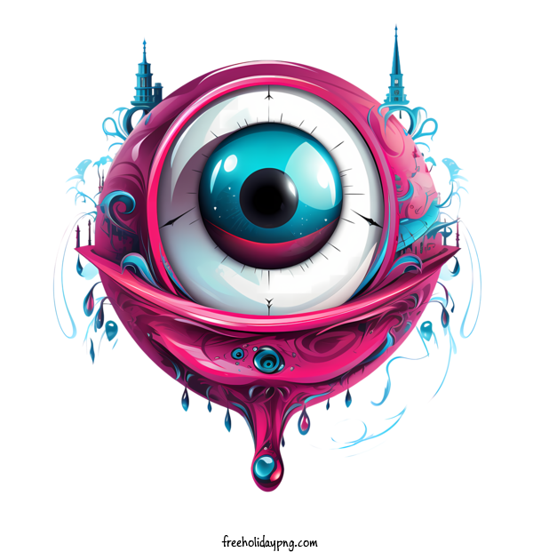 Transparent Halloween Halloween Eyeball eye pink for Halloween Eyeball for Halloween