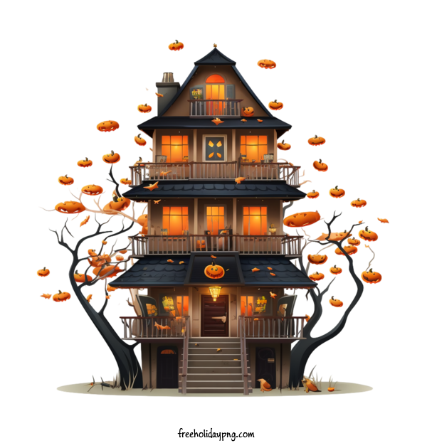 Transparent Halloween Halloween Haunted House Halloween house Scary house for Halloween Haunted House for Halloween
