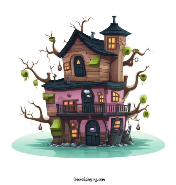 Transparent Halloween Halloween Haunted House haunted mansion spooky house for Halloween Haunted House for Halloween