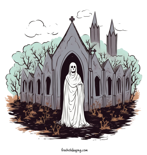 Transparent Halloween Halloween Ghost church spooky for Halloween Ghost for Halloween