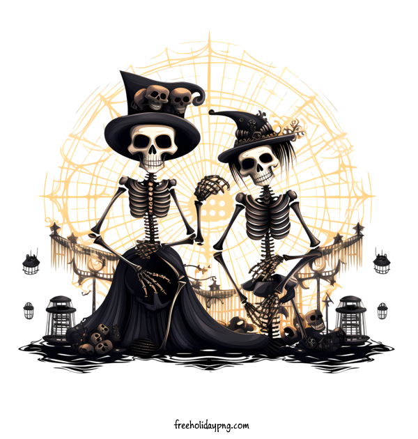 Transparent Halloween Spider Web skeletons skulls for Spider Web for Halloween