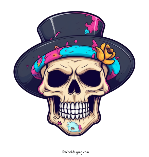 Transparent Day of the Dead Sugar Skull skull skull hat for Sugar Skull for Day Of The Dead