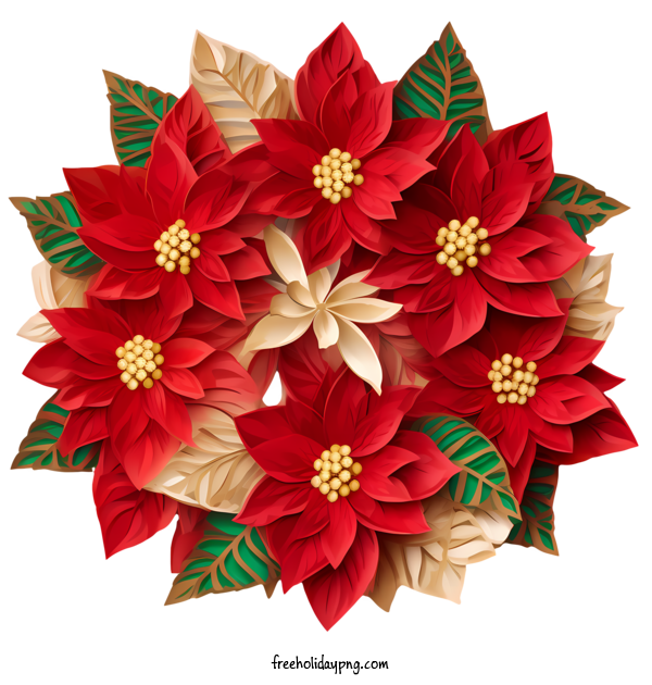 Transparent Christmas Christmas Wreath poinsettia red for Christmas Wreath for Christmas