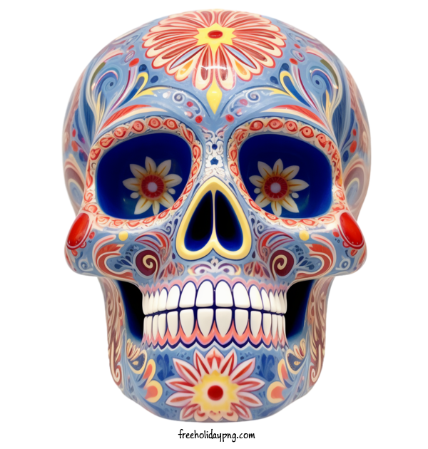 Transparent Day of the Dead Sugar Skull sugar skull colorful for Sugar Skull for Day Of The Dead