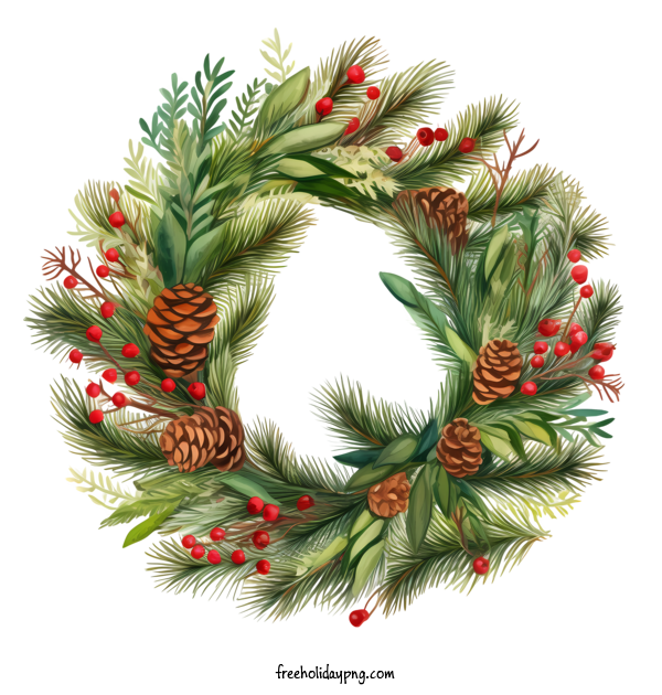 Transparent Christmas Christmas Wreath watercolor wreath for Christmas Wreath for Christmas