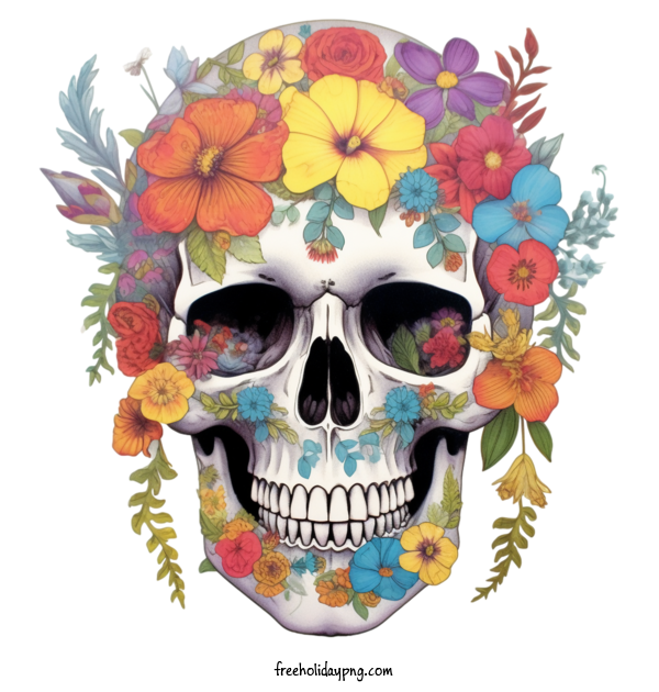 Transparent Day of the Dead Sugar Skull sugar skull colorful for Sugar Skull for Day Of The Dead