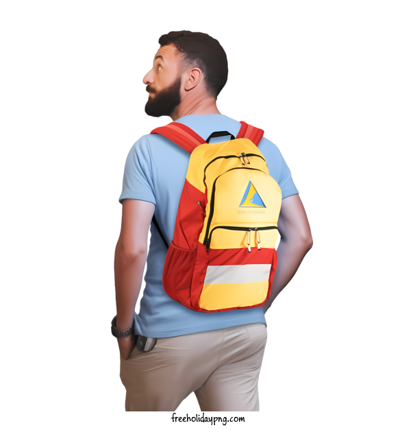 Transparent Back to School Back to School Backpack yellow red for Back to School Backpack for Back To School