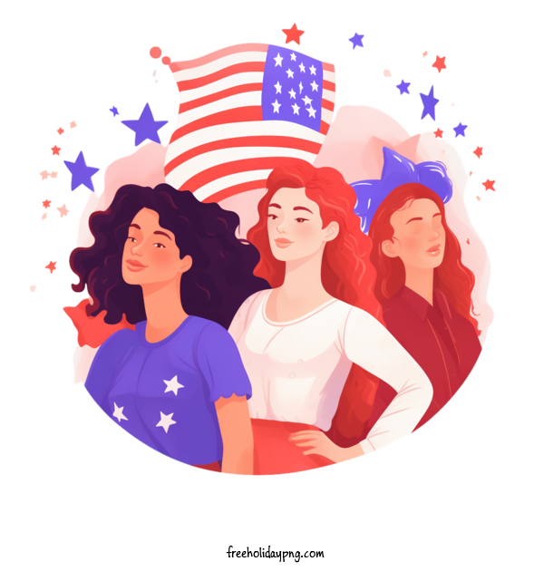 Transparent Women's Equality Day Women's Equality Day women american flag for Equality Day for Womens Equality Day