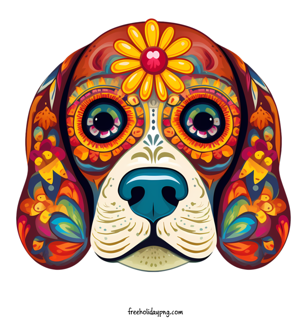 Transparent Day of the Dead Día de Muertos dog skull for Día de Muertos for Day Of The Dead