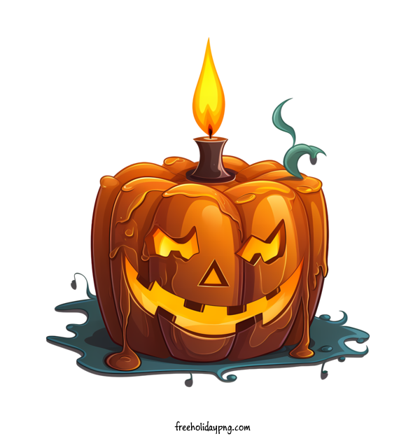 Transparent Halloween Jack-o-lantern pumpkin candle for Jack o lantern for Halloween