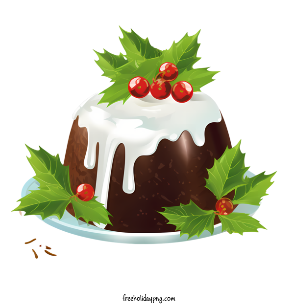 Transparent Christmas Christmas pudding cake dessert for Christmas pudding for Christmas