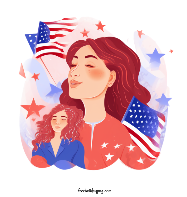 Transparent Women's Equality Day Women's Equality Day American flag woman for Equality Day for Womens Equality Day