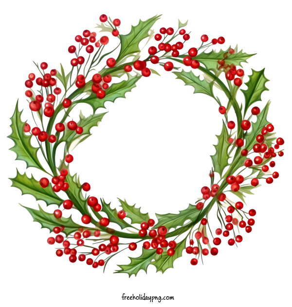 Transparent Christmas Christmas Wreath holly berries for Christmas Wreath for Christmas