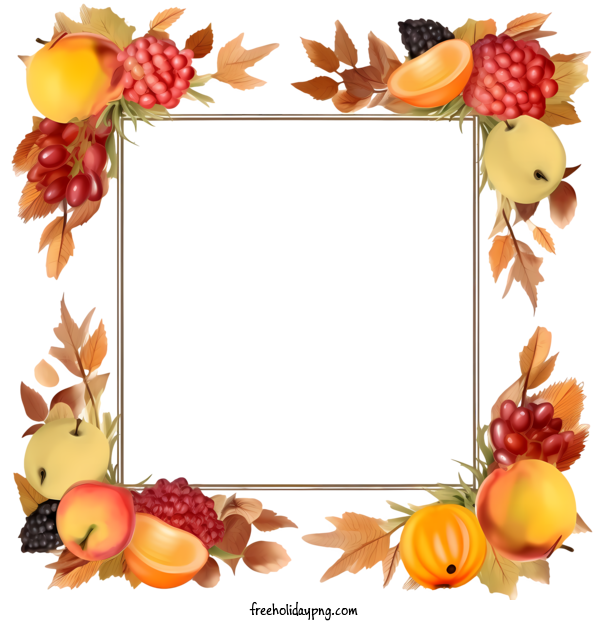 Transparent Thanksgiving Thanksgiving Frame berries leaves for Thanksgiving Frame for Thanksgiving