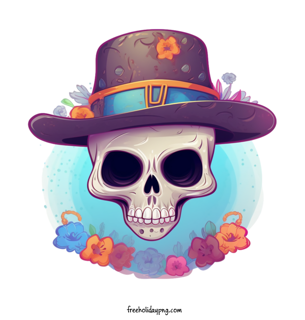 Transparent Day of the Dead Sugar Skull skull hat for Sugar Skull for Day Of The Dead
