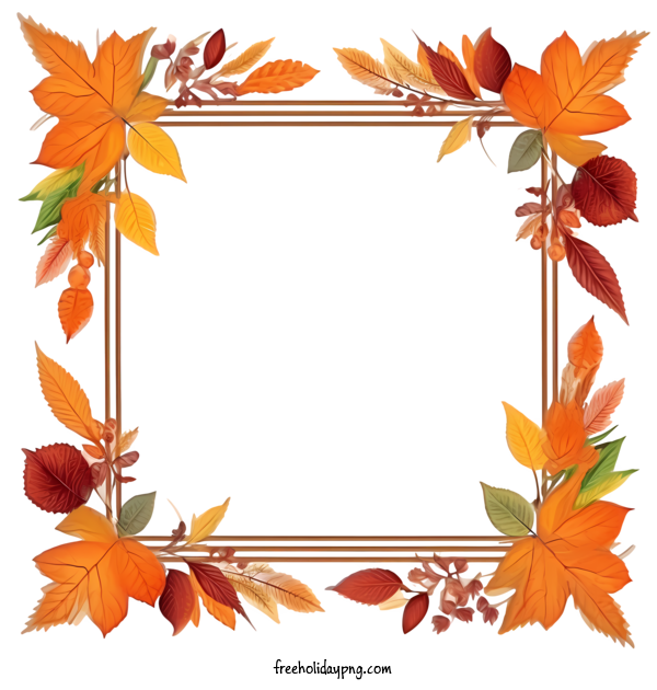 Transparent Thanksgiving Thanksgiving Frame Fall leaves orange for Thanksgiving Frame for Thanksgiving