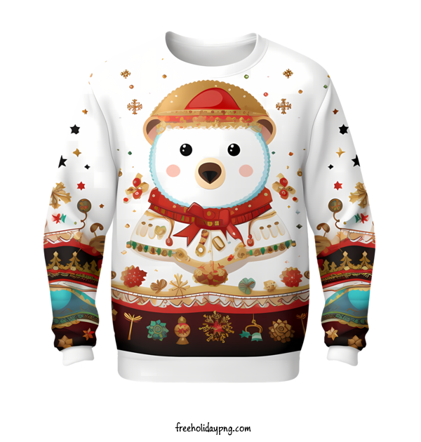 Transparent Christmas Christmas Sweater cute polar bear for Christmas Sweater for Christmas
