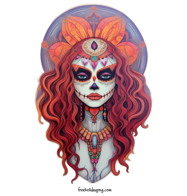 Transparent Day of the Dead Skelita Calaveras day of the dead skull girl for Skelita Calaveras for Day Of The Dead