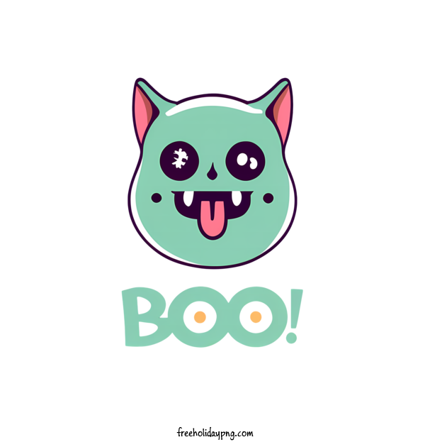 Transparent Halloween Halloween Boo cat green for Halloween Boo for Halloween