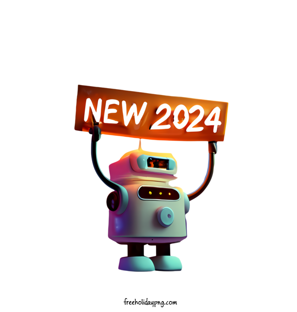 Transparent New Year Happy New Year 2024 new robot for Happy New Year 2024 for New Year