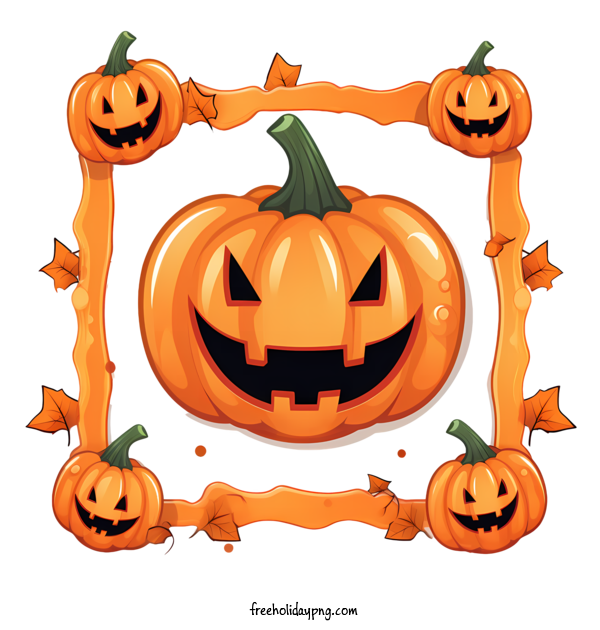 Transparent Halloween Halloween Frame pumpkin orange for Halloween Frame for Halloween