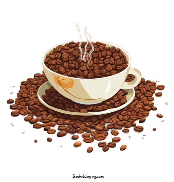 Transparent Coffee Day International Coffee Day Coffee Beans Cup for International Coffee Day for Coffee Day