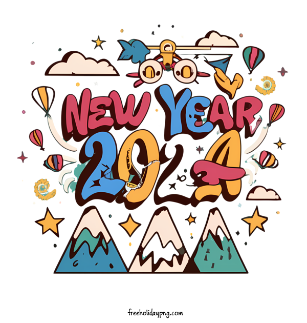 Transparent New Year Happy New Year 2024 new year lettering for Happy New Year 2024 for New Year