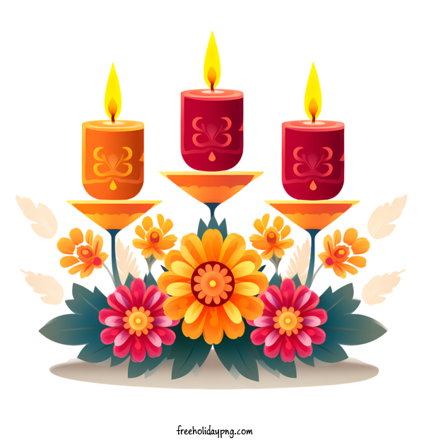 Transparent Day of the Dead Día de Muertos floral arrangement candle holders for Día de Muertos for Day Of The Dead
