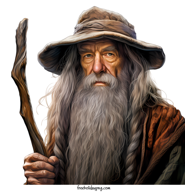 Transparent Hobbit Day Hobbit Day elderly wizard long white beard for Happy Hobbit Day for Hobbit Day