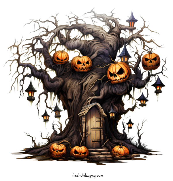 Transparent Halloween Halloween Tree Halloween spooky for Halloween Tree for Halloween