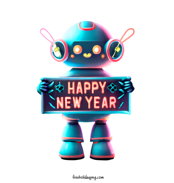 Transparent New Year Happy New Year 2024 happy new year robot for Happy New Year 2024 for New Year