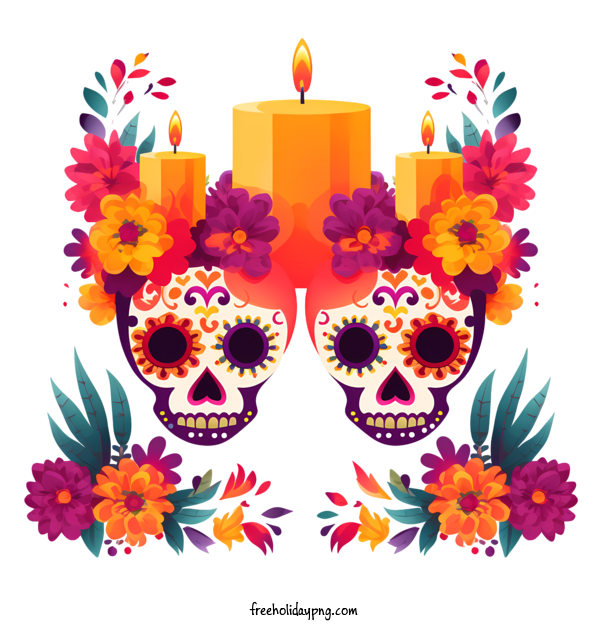 Transparent Day of the Dead Día de Muertos candy skulls day of the dead for Día de Muertos for Day Of The Dead