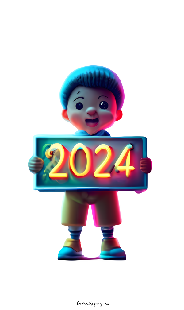 Transparent New Year Happy New Year 2024 boy child for Happy New Year 2024 for New Year