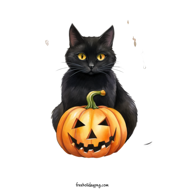 Transparent Halloween Black Cats cat pumpkin for Black Cats for Halloween