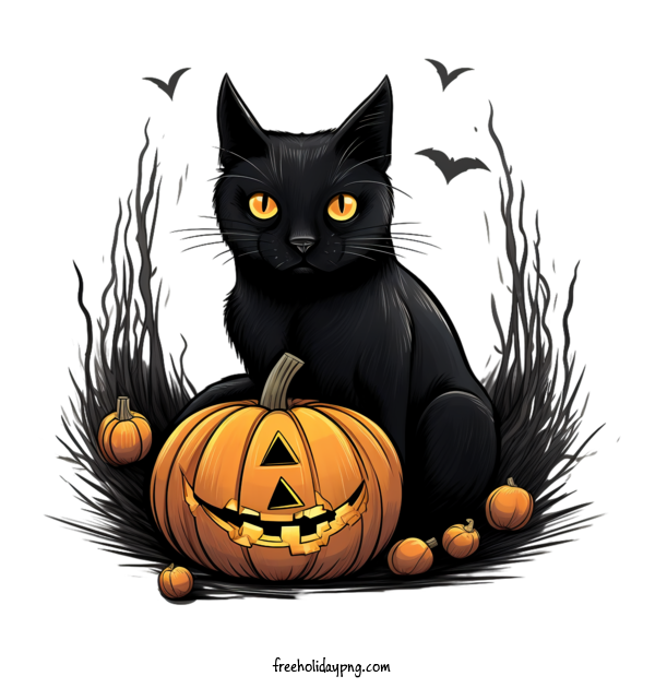 Transparent Halloween Black Cats pumpkin black cat for Black Cats for Halloween