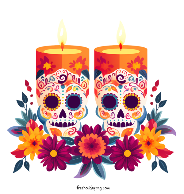 Transparent Day of the Dead Día de Muertos Day of the Dead Sugar skulls for Día de Muertos for Day Of The Dead