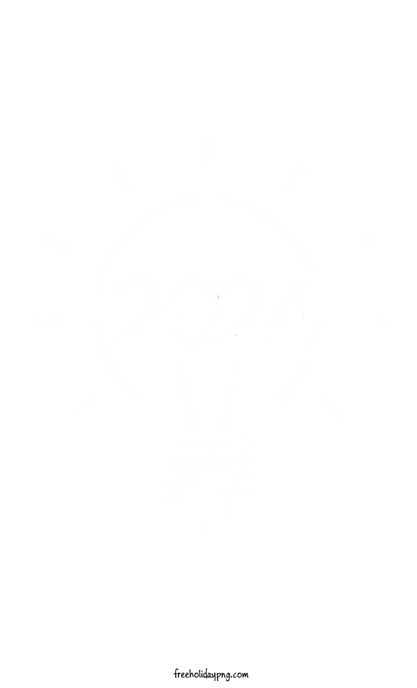 Transparent New Year Happy New Year 2024 light bulb innovation for Happy New Year 2024 for New Year